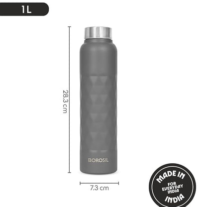 Borosil Hydra Prism 1000ml Stainless Steel Bottle