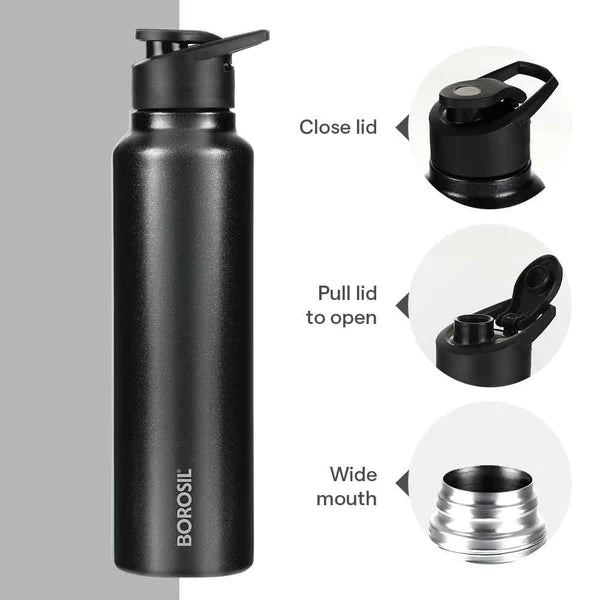 Borosil Hydra SipFresh Galaxy 1000ml Stainless Steel Bottle