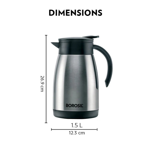 Borosil Hydra Teapot 1.5ltr Thermal Vacuum Insulated Kettle