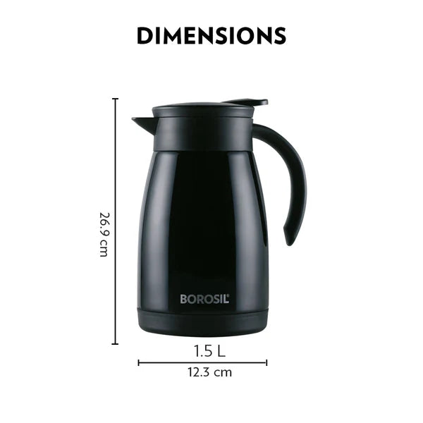 Borosil Hydra Teapot 1.5ltr Thermal Vacuum Insulated Kettle
