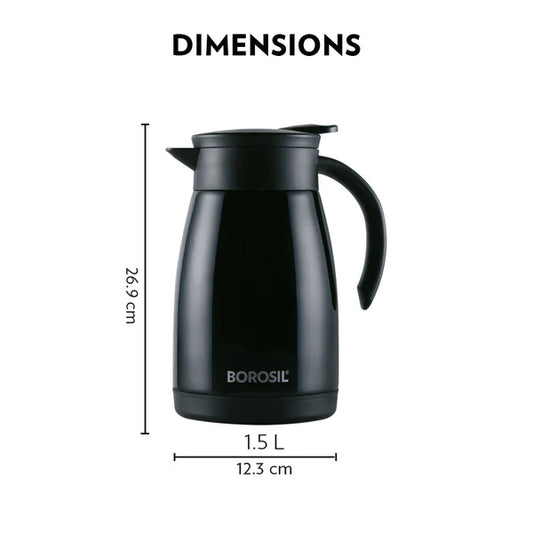 Borosil Hydra Teapot 1.5ltr Thermal Vacuum Insulated Kettle