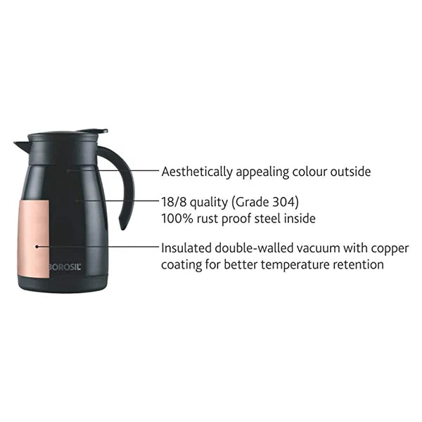Borosil Hydra Teapot 1.5ltr Thermal Vacuum Insulated Kettle
