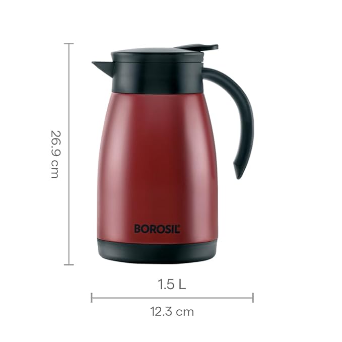 Borosil Hydra Teapot 1.5ltr Thermal Vacuum Insulated Kettle