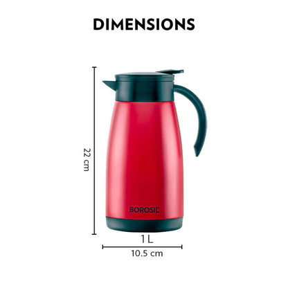 Borosil Hydra Teapot 1000 Thermal Vacuum Insulated Kettle