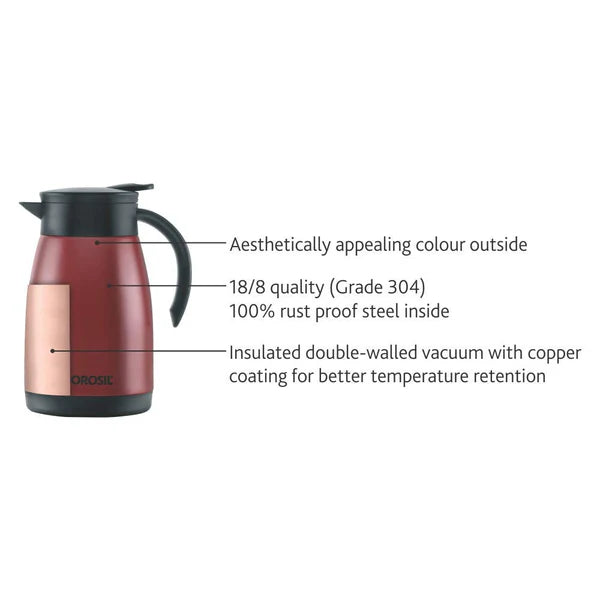 Borosil Hydra Teapot 1000 Thermal Vacuum Insulated Kettle