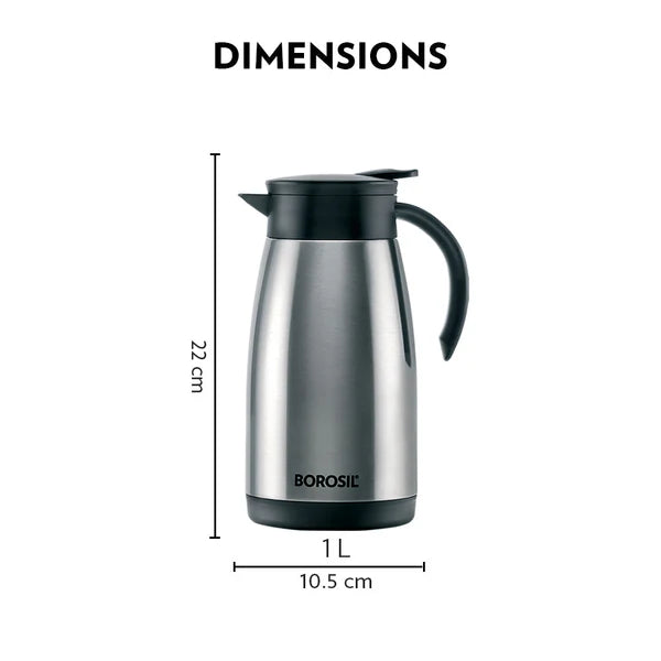Borosil Hydra Teapot 1000 Thermal Vacuum Insulated Kettle