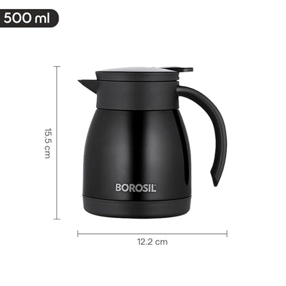 Borosil Hydra Teapot 500 Thermal Vacuum Insulated Kettle