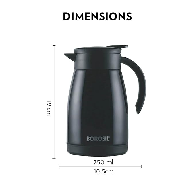 Borosil Hydra Teapot 750 Thermal Vacuum Insulated Kettle