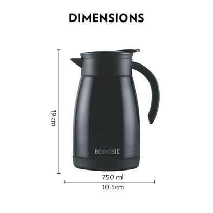 Borosil Hydra Teapot 750 Thermal Vacuum Insulated Kettle