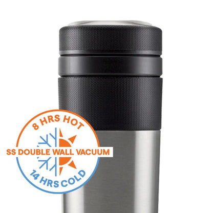 Borosil Hydra Travel Mate Thermal Vacuum Insulated Bottle 350ml Stainless Steel