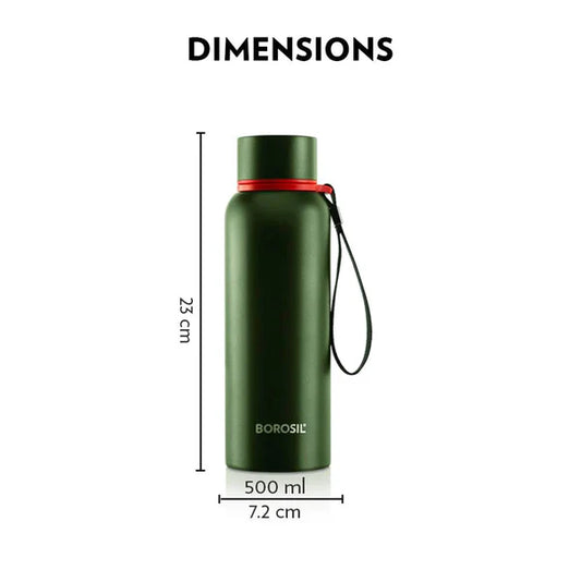 Borosil Hydra Trek 500ml Thermal Vacuum Insulated Bottle