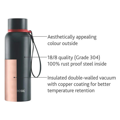 Borosil Hydra Trek 850ml Thermal Vacuum Insulated Bottle Indigo
