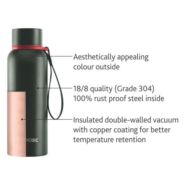 Borosil Hydra Trek 850ml Thermal Vacuum Insulated Bottle Indigo