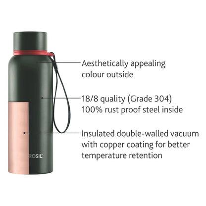 Borosil Hydra Trek 850ml Thermal Vacuum Insulated Bottle Indigo