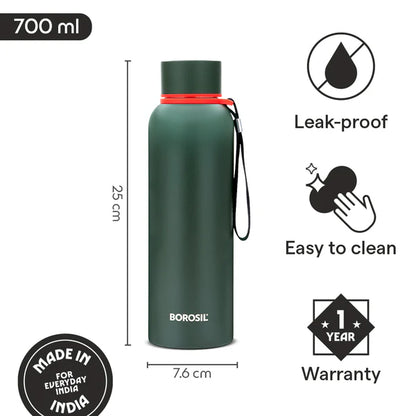 Borosil Hydra Trek Thermal Vacuum Insulated Bottle 700ml