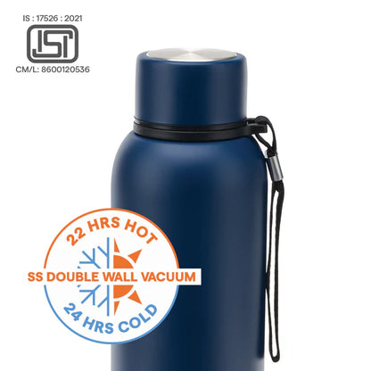 Borosil Hydra Trek Thermal Vacuum Insulated Bottle 850ml Indigo