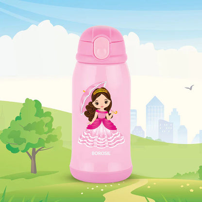 Borosil Hydra Kids Thermal Vacuum Insulated Bottle 500ml with Straw