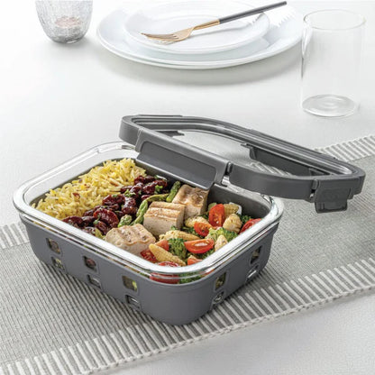 Borosil Klip n Store Plus Rectangular Borosilicate Glass Container & Lid