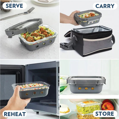 Borosil Klip n Store Plus Rectangular Borosilicate Glass Container & Lid