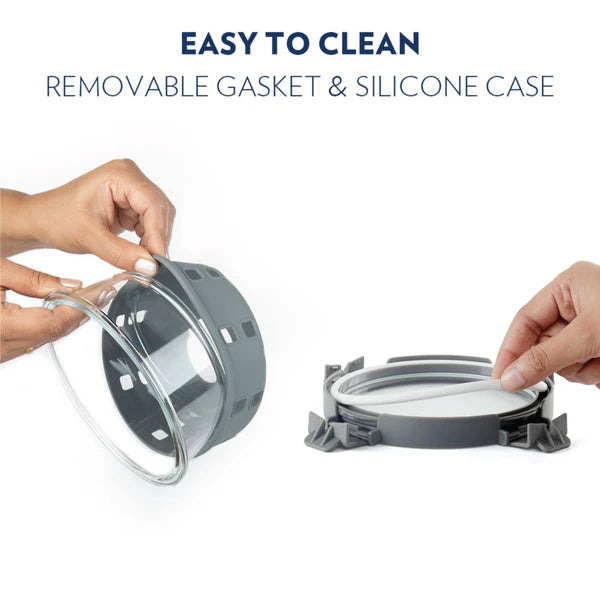 Borosil Klip n Store Plus Round Borosilicate Glass Container & Lid