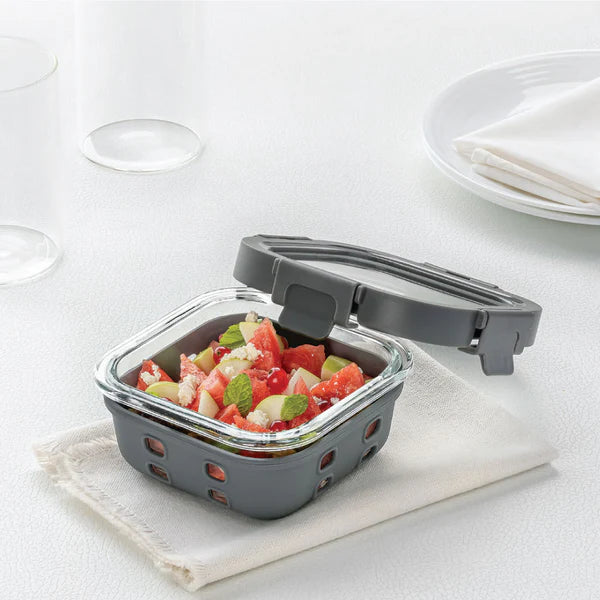 Borosil Klip n Store Plus Square Borosilicate Glass Container & Lid
