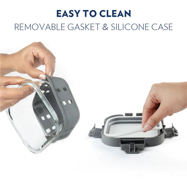 Borosil Klip n Store Plus Square Borosilicate Glass Container & Lid