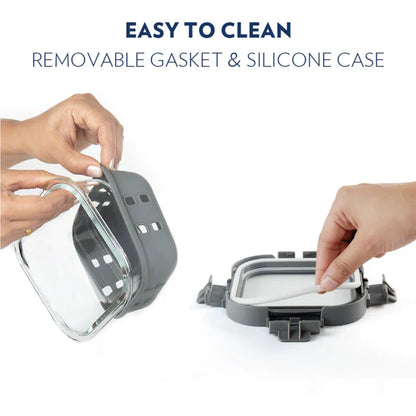 Borosil Klip n Store Plus Square Borosilicate Glass Container & Lid