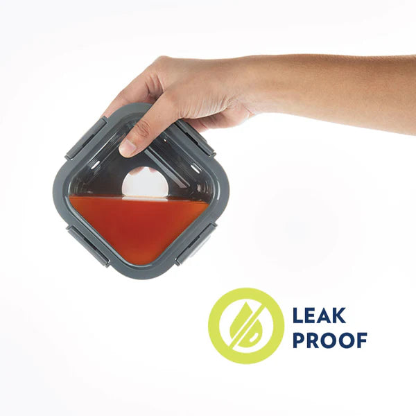 Borosil Klip n Store Plus Square Borosilicate Glass Container & Lid