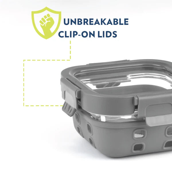 Borosil Klip n Store Plus Square Borosilicate Glass Container & Lid