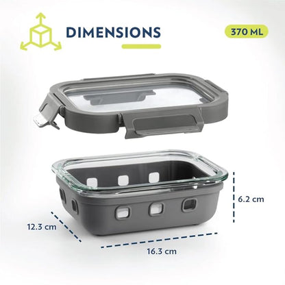 Borosil Klip n Store Plus Rectangular Borosilicate Glass Container & Lid