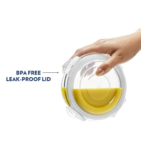 Borosil Klip n Store Round Borosilicate Glass Container