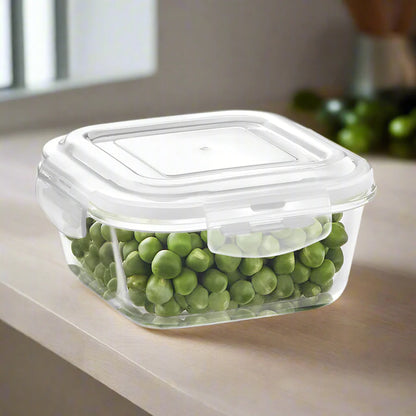 Borosil Klip n Store Square Borosilicate Glass Container