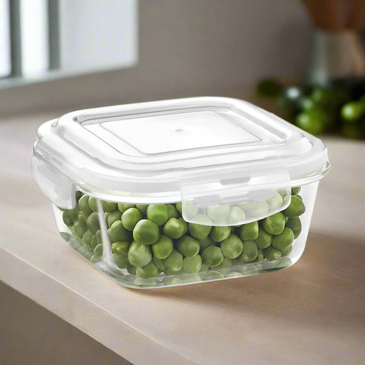Borosil Klip n Store Square Borosilicate Glass Container