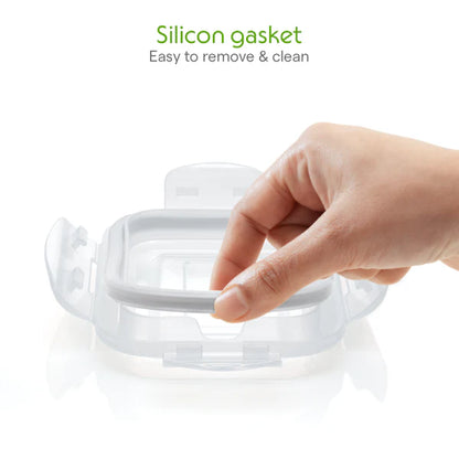 Borosil Klip n Store Square Borosilicate Glass Container