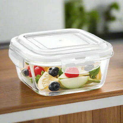 Borosil Klip n Store Square Borosilicate Glass Container
