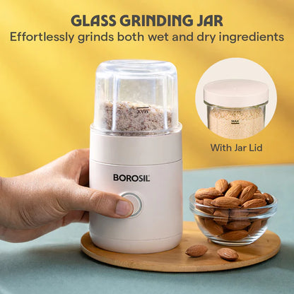 Borosil Nutrimate Portable Juicer and Grinder 550ml White