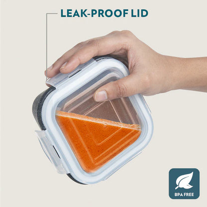 Borosil Glass Lunch Set Vertical with 3 Containers with Bag