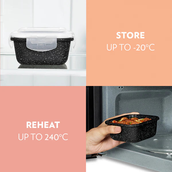 Borosil Glass Lunch Set Vertical with 3 Containers with Bag