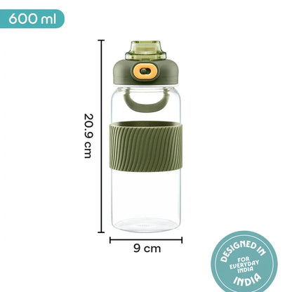 Borosil Poppy Borosilicate Glass Bottle 600ml