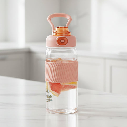 Borosil Poppy Borosilicate Glass Bottle 600ml