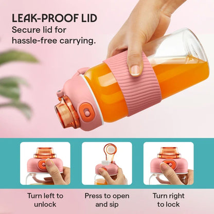 Borosil Poppy Borosilicate Glass Bottle 600ml