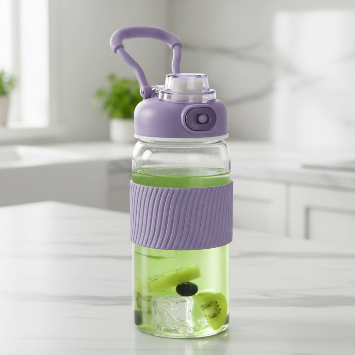 Borosil Poppy Borosilicate Glass Bottle 600ml
