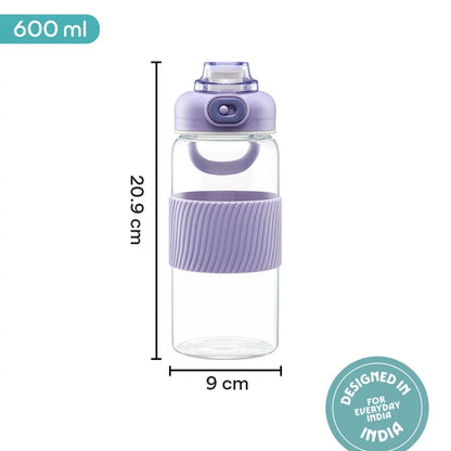 Borosil Poppy Borosilicate Glass Bottle 600ml