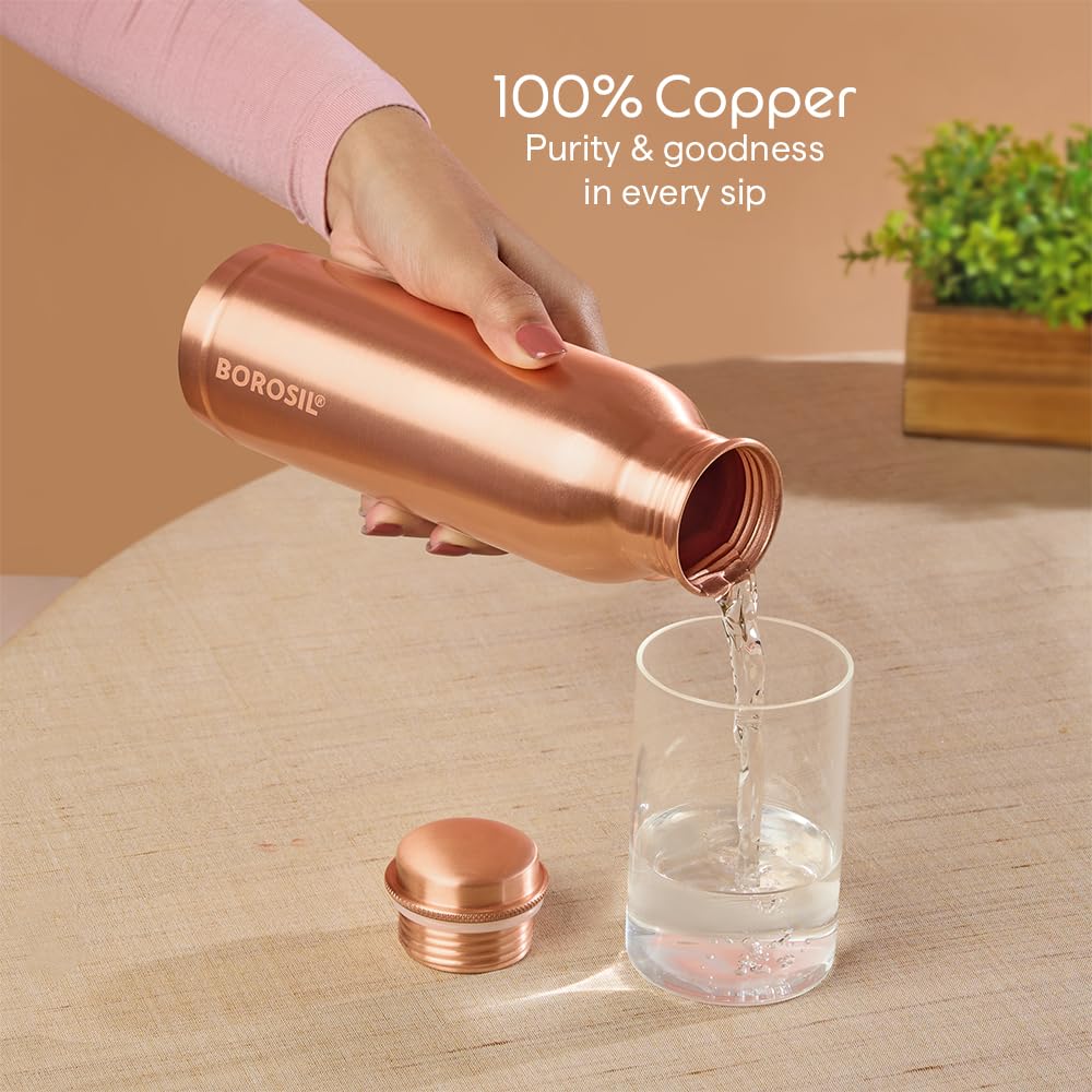 Borosil Thirtha Plain Copper Bottle 600ml