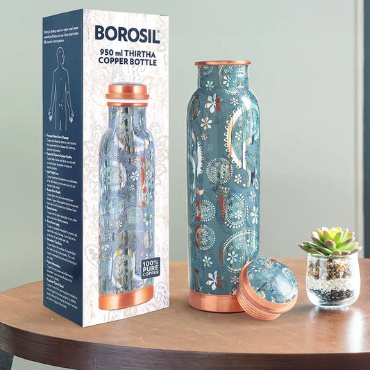 Borosil Thirtha Vera Copper Bottle 600ml