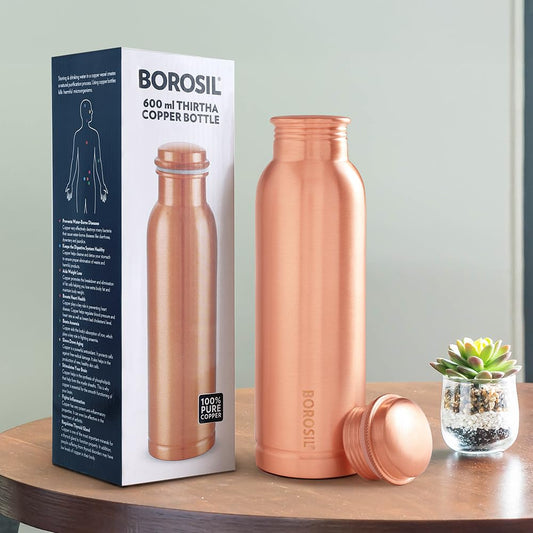 Borosil Thirtha Plain Copper Bottle 600ml