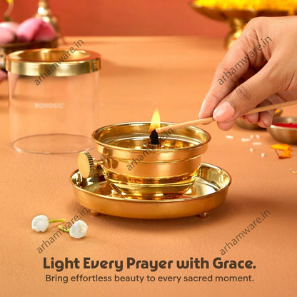Borosil Vandana Brass Diya Large