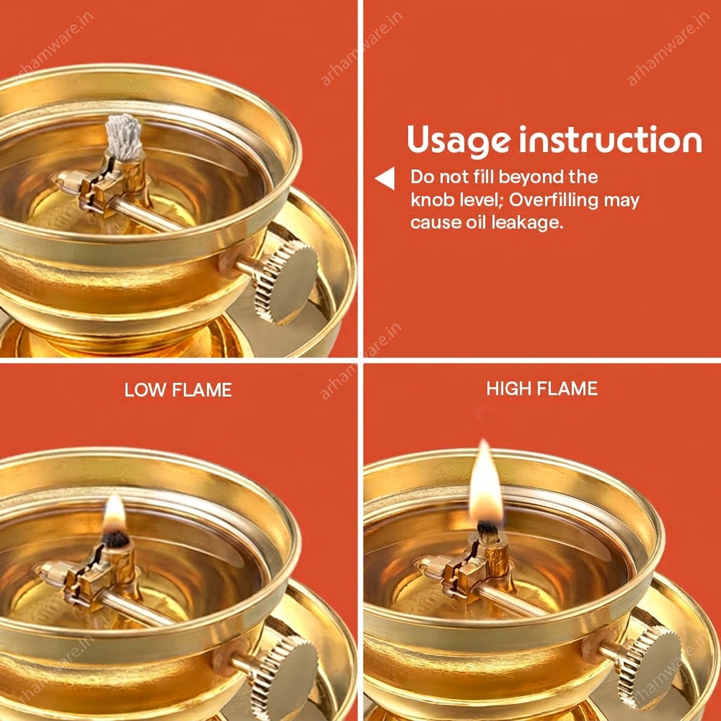Borosil Vandana Brass Diya Large