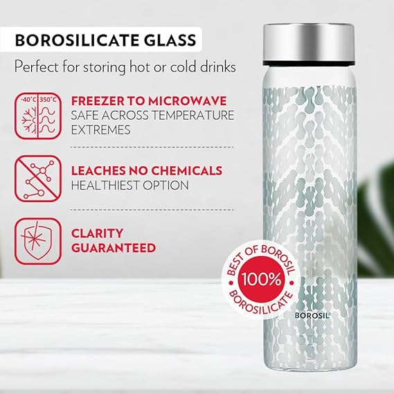 Borosil 1000ml (1 ltr) Borosilicate Glass Bottle
