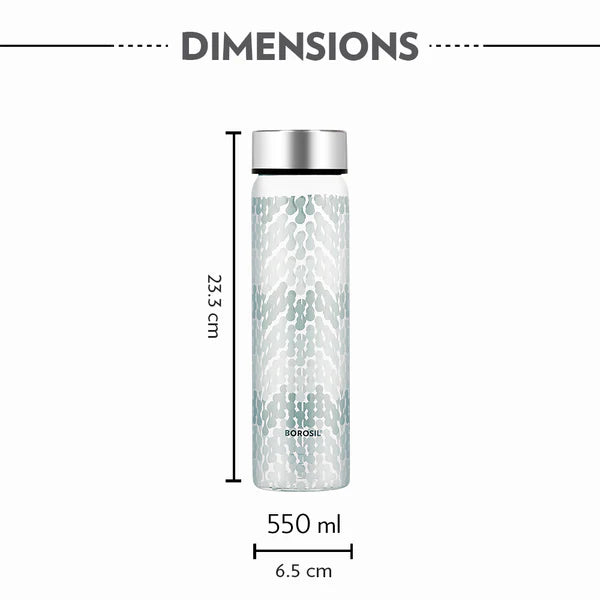 Borosil 550ml Borosilicate Glass Bottle